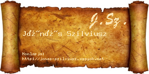 Jónás Szilviusz névjegykártya